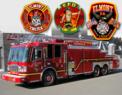 Gary designs Fire Department patches & logos & then airbrushed them on to the fire trucks