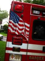 Garden City Park F.D. Ambulance with AIRBRUSHED American flags DETAIL
