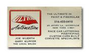 Gary's original, Ultra Automation Business Card from 1968