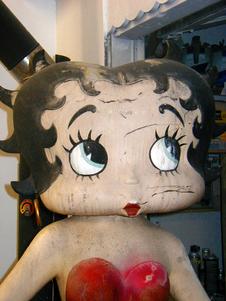 DETAIL of the bad shape Betty Boop was in