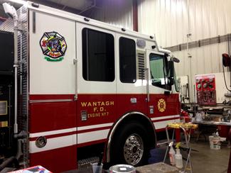 Wantagh Fire Dept. Engine 7 Logo is on the sail panel