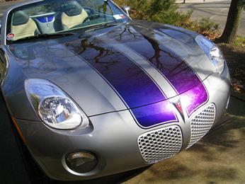 Pontiac Solstice with Painted Stripes that change color.