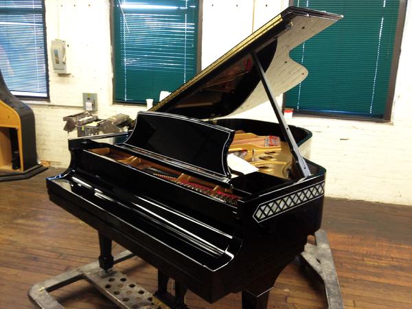 Completed hand pinstriped Steinway Grand Piano