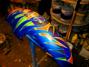 Straight lines & Razor style PINSTRIPING on radically painted front fender