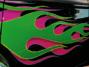 Razor & Wobble style PINSTRIPING on a black Willys