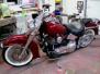 Deep Red Harley with Pinstriping on the Front Fender - Tanks & Rear Fender
